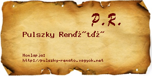 Pulszky Renátó névjegykártya